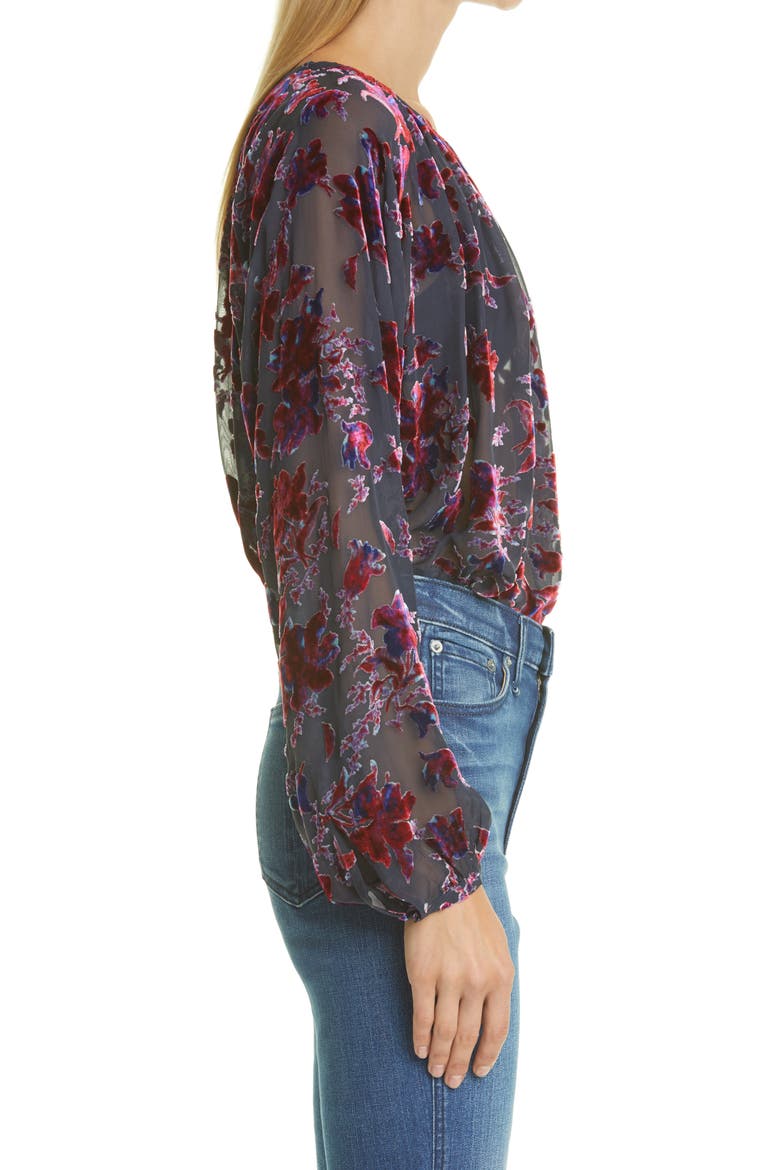 Yuni Floral Burnout Blouse, Alternate, color, PURPLE MULTI