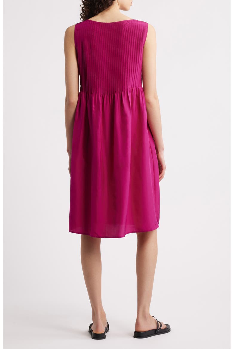 Pleated Silk Dress, Alternate, color, SANGRIA