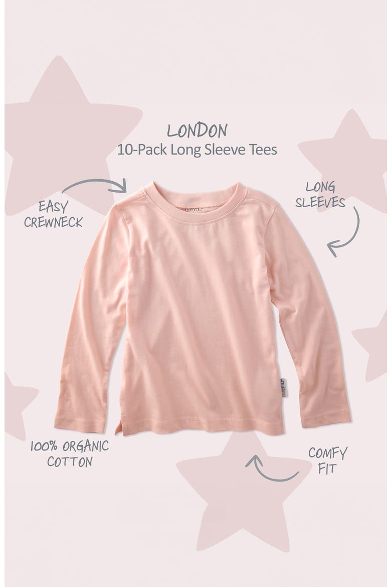 London 10-Pack Assorted Organic Cotton T-Shirts, Alternate, color, SUNSET HAZE RAINBOW