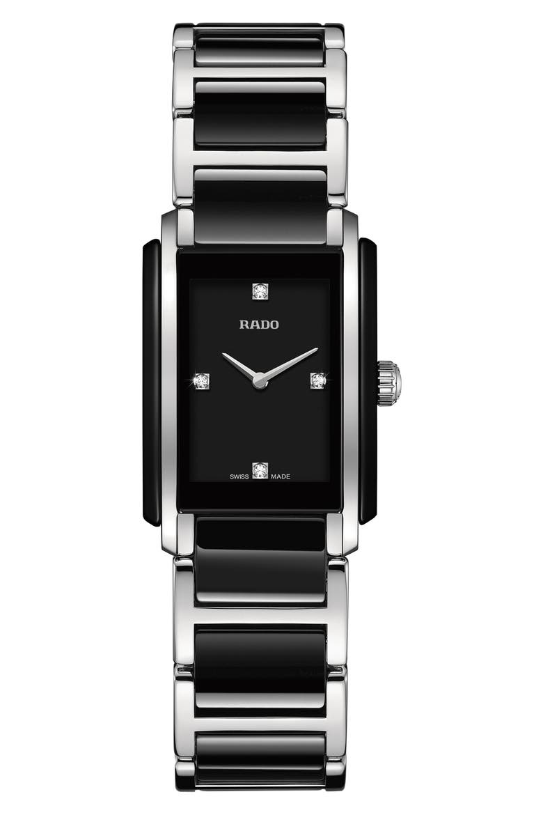 Integral Diamonds Bracelet Watch, 22mm x 33mm, Main, color, SILVER/BLACK