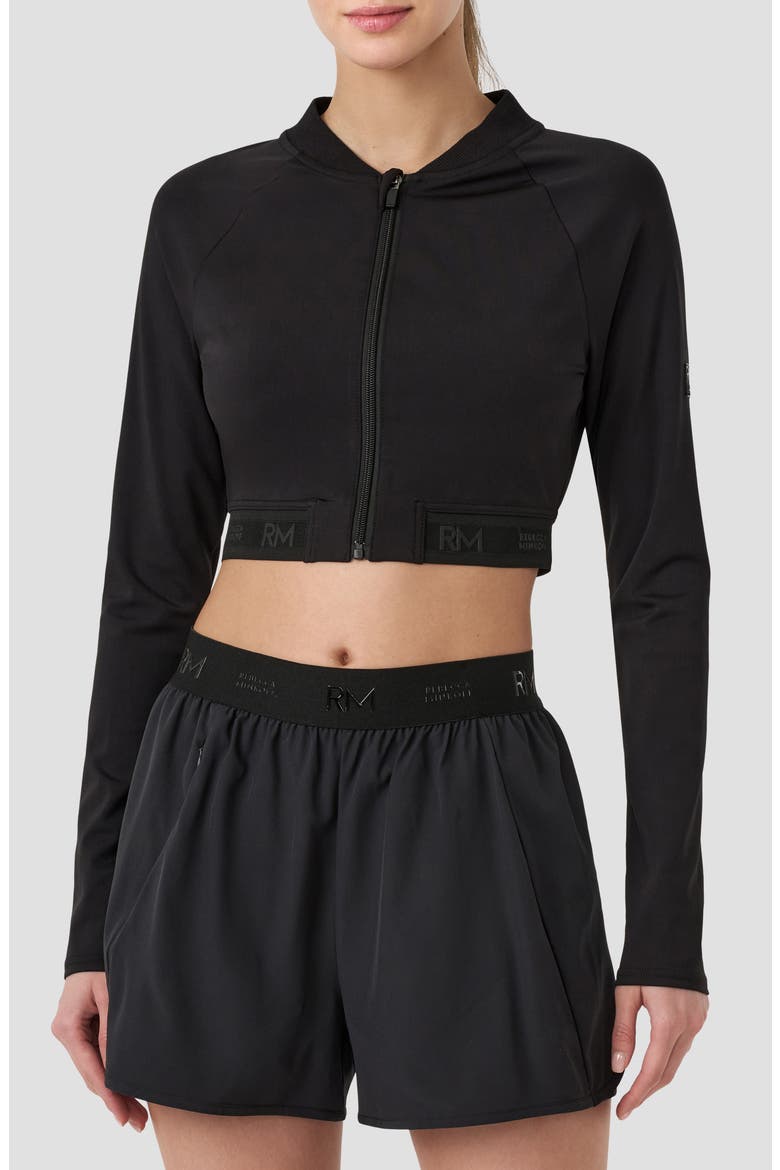 Zip Front Crop Jacket, Main, color, BLACK