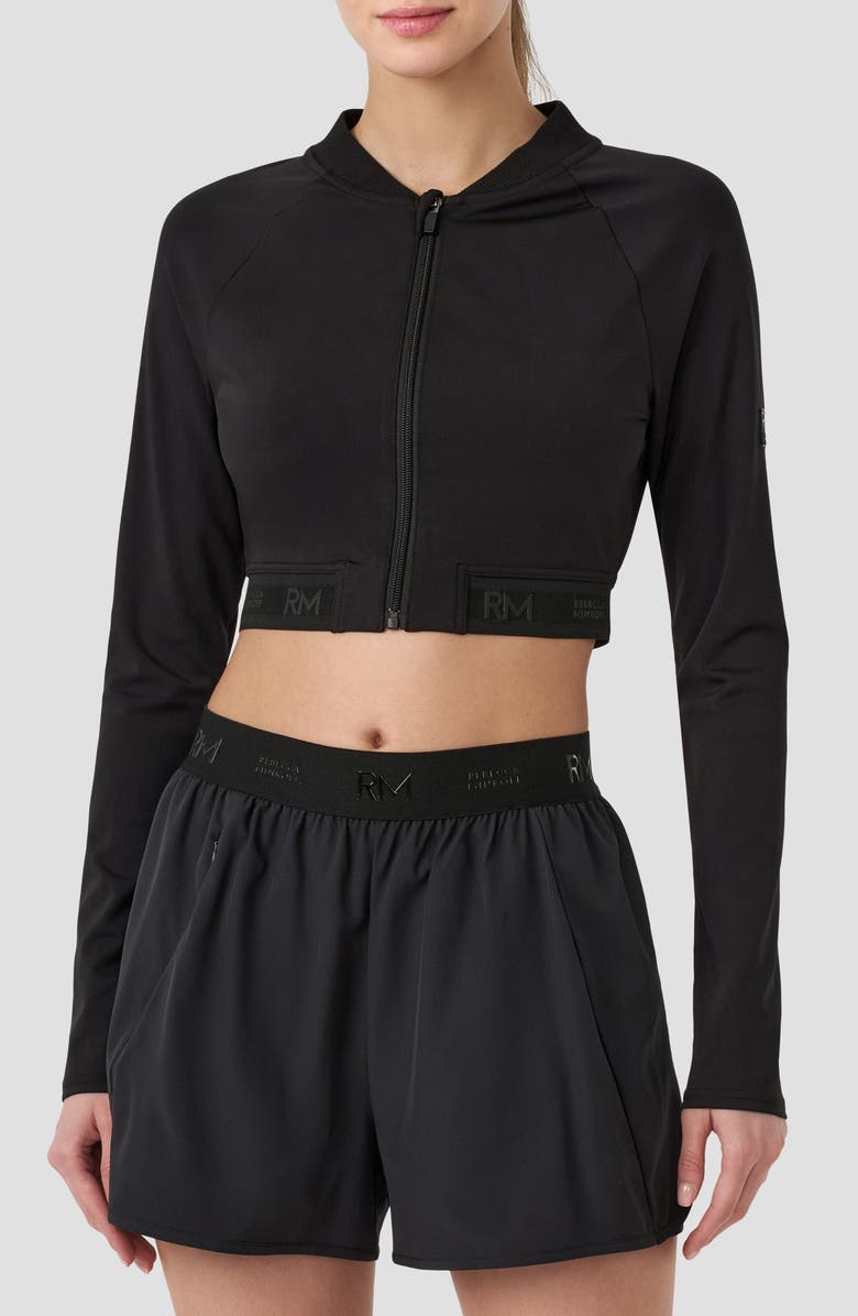 RM Rebecca Minkoff Zip Front Crop Jacket, Main, color, Black