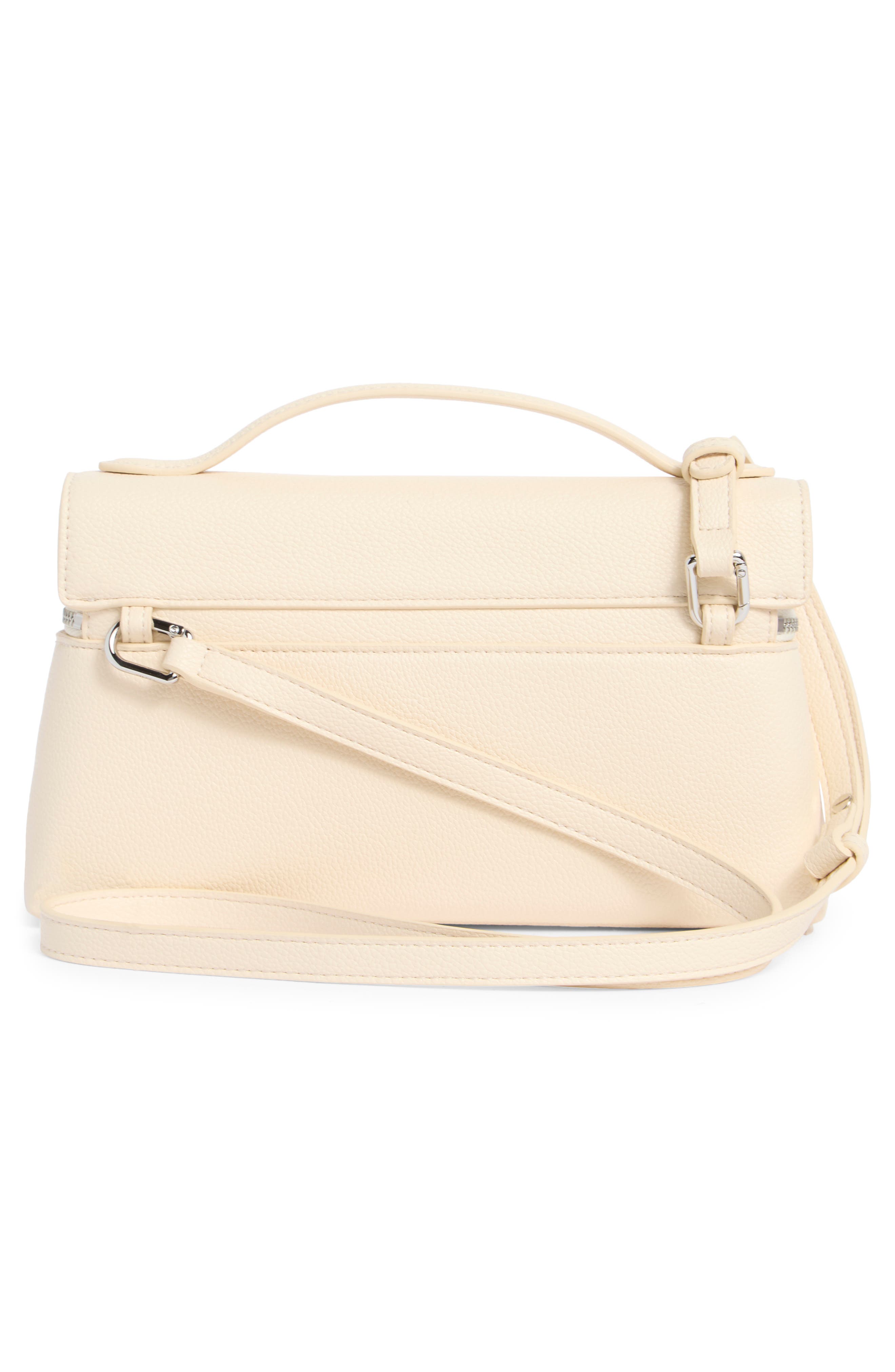 JW PEI Thea Woven Top Carry Handle Crossbody Bag, Alternate, color, Grainy Leather White