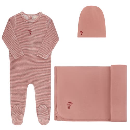 Ely's & Co. Velour Stripe Collection In Pink