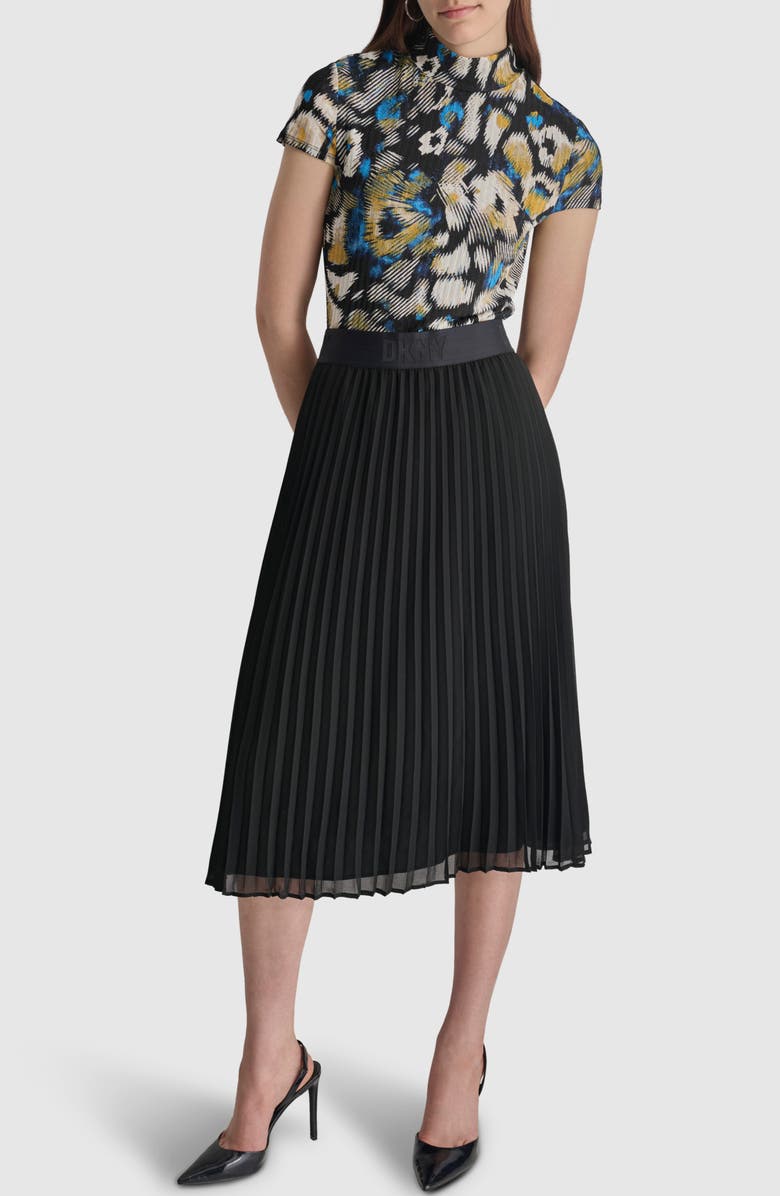 DKNY Abstract Print Rib Top, Alternate, color,