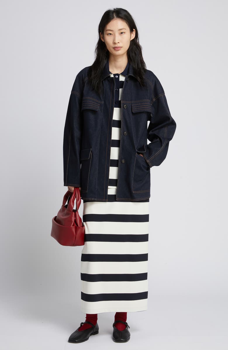 MM by Max Mara Labetaia Stripe Polo Shirt, Alternate, color, Ultramarine