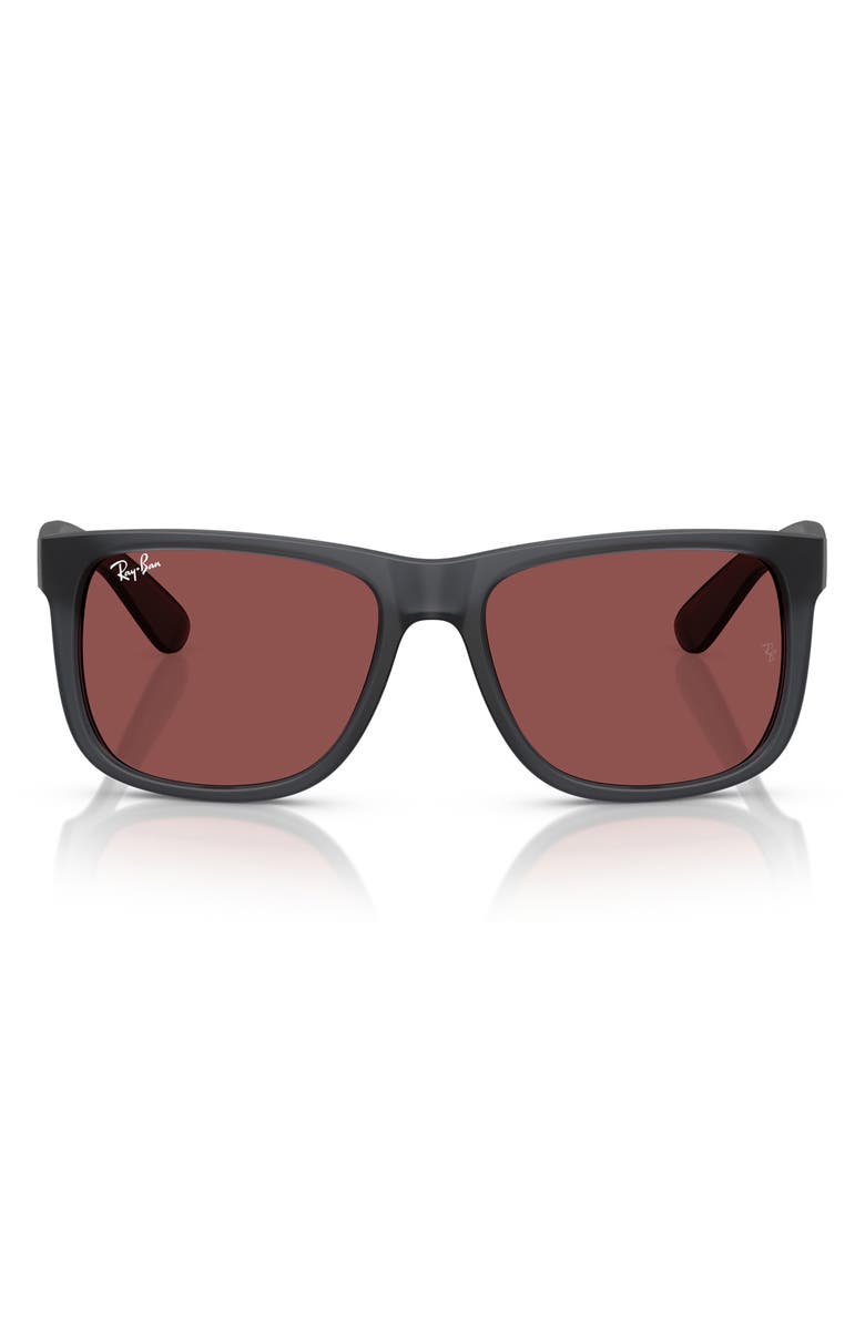 Ray-Ban Justin 51mm Square Sunglasses, Main, color, Opal Grey / Dark Violet