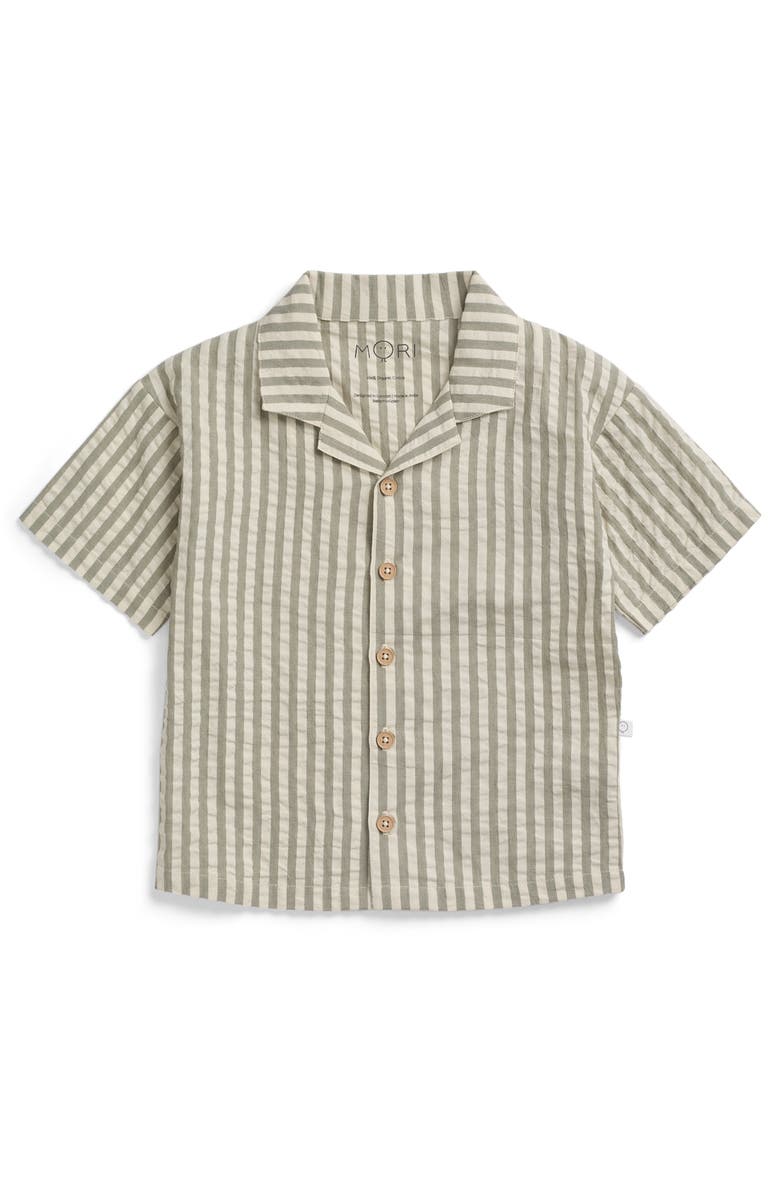 MORI Stripe Seersucker Shirt, Main, color, Grey Stripe