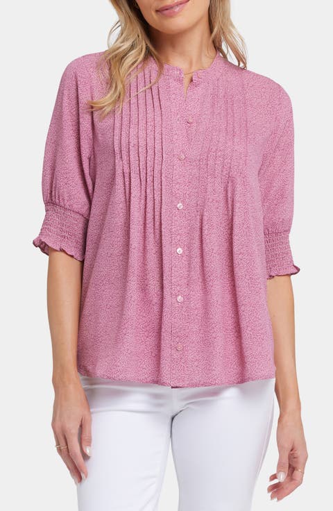 Pleated Peasant Blouse