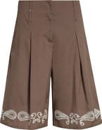 Stine Goya Embroidered Canvas Walking Shorts