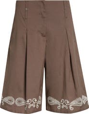 Stine Goya Embroidered Canvas Walking Shorts