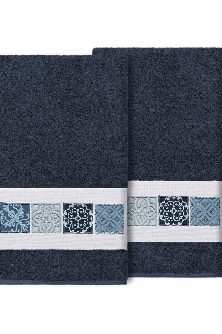 Vivian Embellished Bath Towel - Set of 2 - Midnight Blue, Main, color, MIDNIGHT BLUE