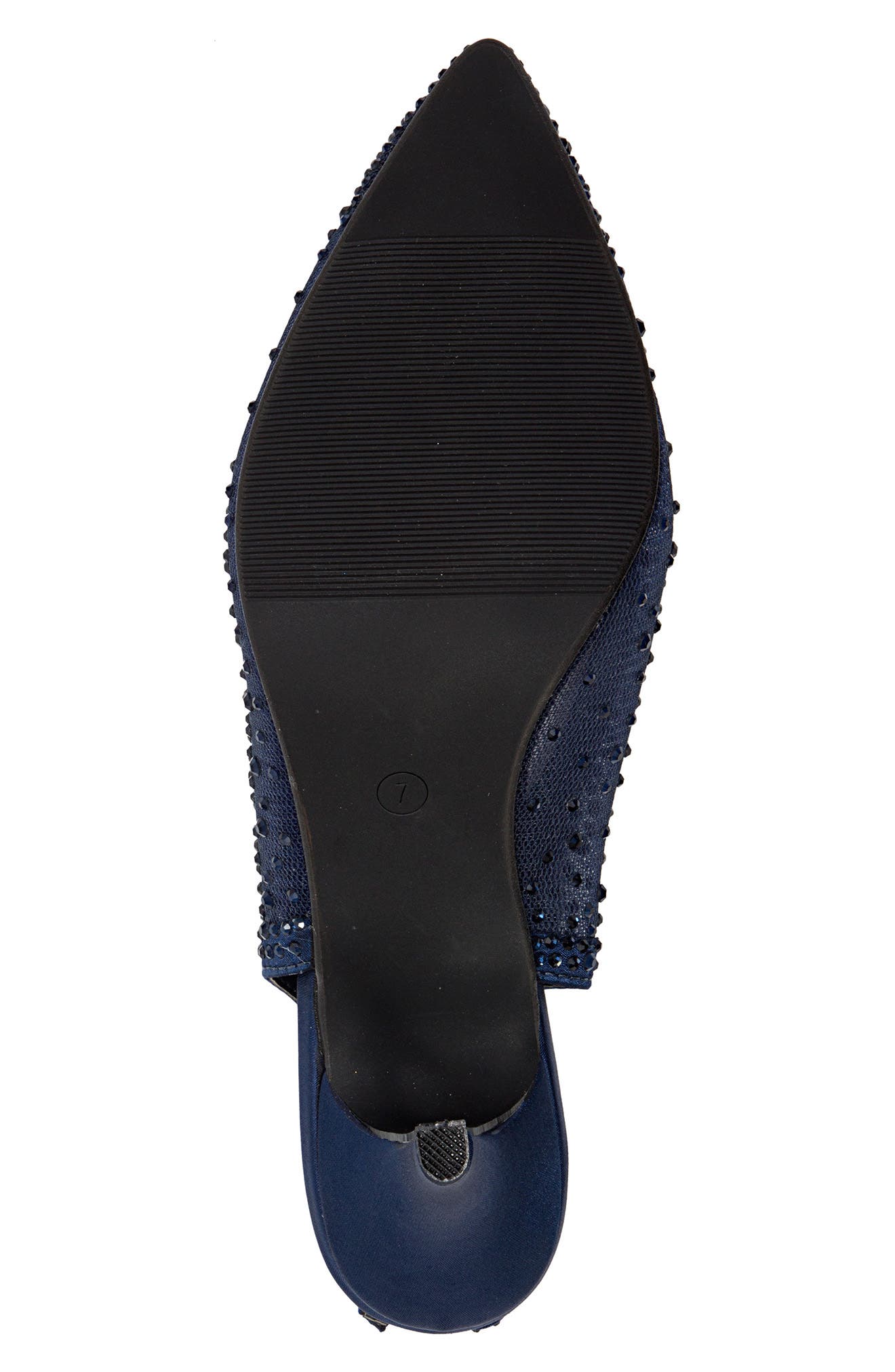 Lola Embellished Pointed Toe Slingback Pump, Alternate, color, NAVY