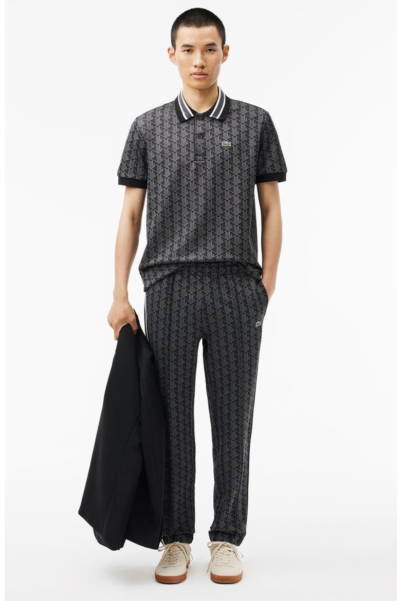 Monogram Jacquard Polo, Alternate, color, BLACK GRAPHITE