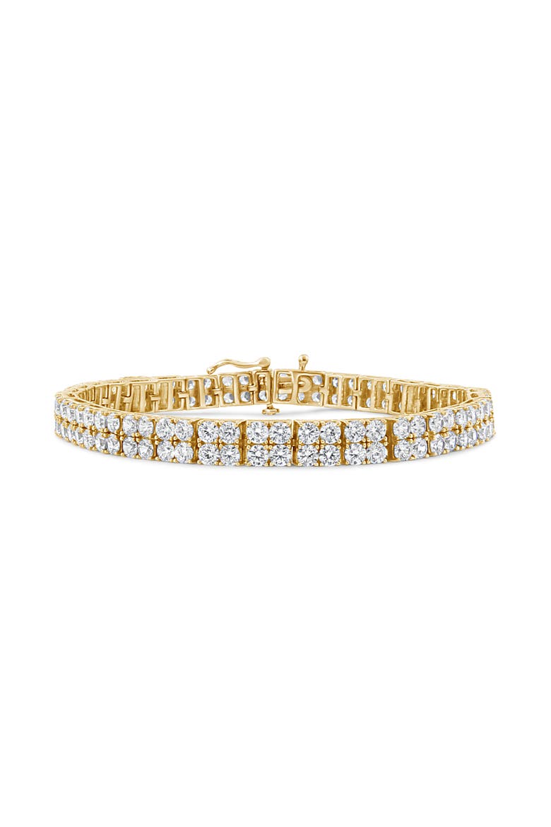 14K Yellow Gold 10.0 Cttw Diamond 2 Row Tennis Bracelet, Main, color, Yellow Gold
