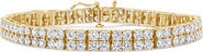 Haus of Brilliance 14K Yellow Gold 10.0 Cttw Diamond 2 Row Tennis Bracelet