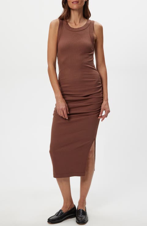 Wren Side Slit Sleeveless Body-Con Midi Dress