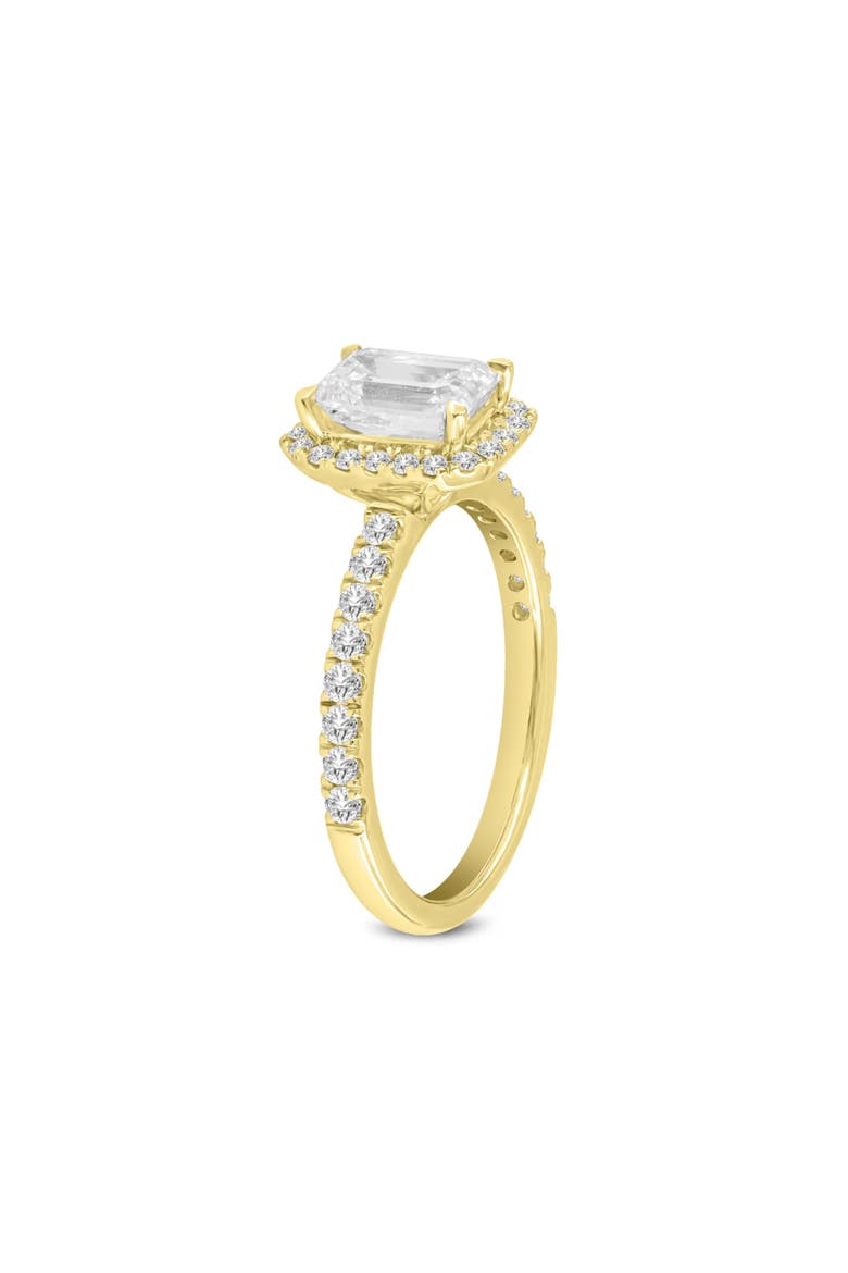 Arpine 14K Yellow Gold Emerald Cut Lab Grown Diamond Halo Engagement Ring - 2 Ct, Alternate, color, 14K Yellow Gold
