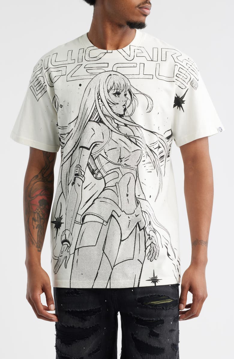 Billionaire Boys Club Anime Oversize Graphic T-Shirt, Main, color, Gardenia