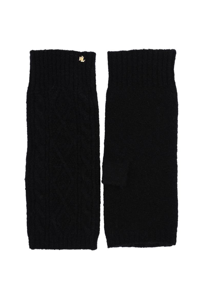 Mini Cable Fingerless Glove, Alternate, color, Black