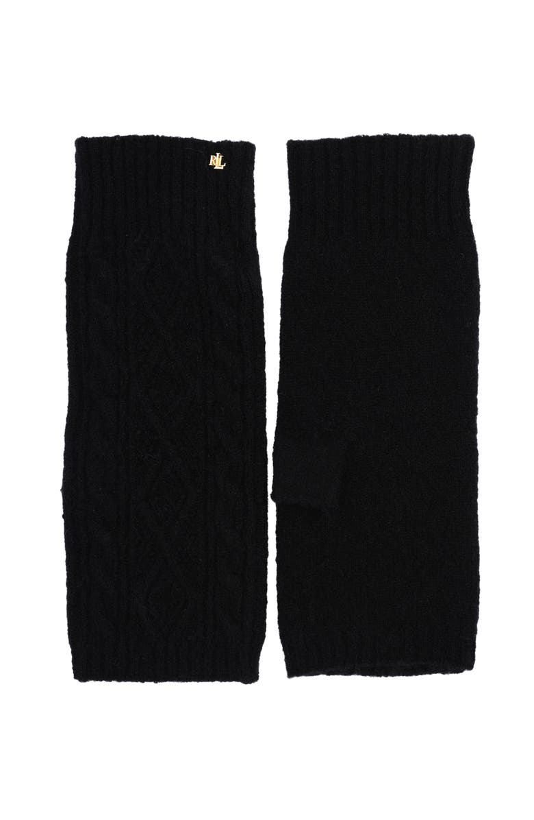 Lauren Ralph Lauren Mini Cable Fingerless Glove, Alternate, color, Black