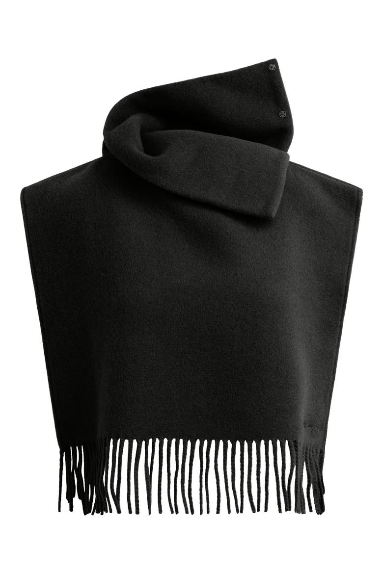 The Fringed Wool Vest, Alternate, color, BLACK
