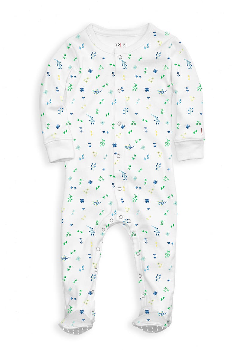 The Organic Snap Footie Pajamas, Main, color, TINY FLORAL