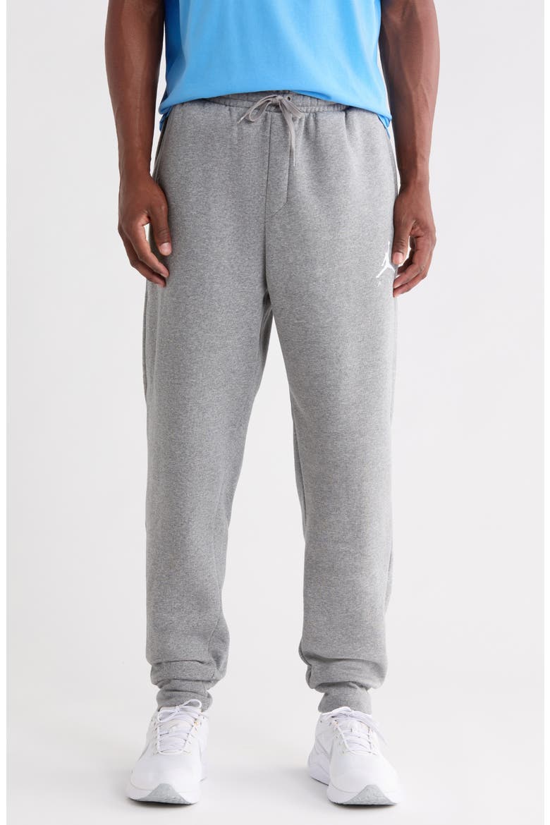 Jumpman Fleece Sweatpants, Main, color, CARBON HEATHER/ WHITE