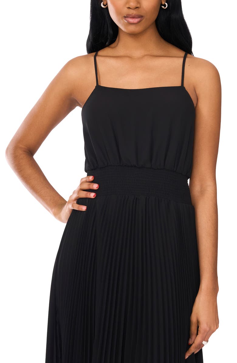 Halogen<sup>®</sup> Pleated Sharkbite Hem Midi Dress, Alternate, color, 