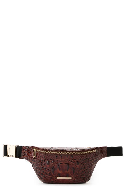 Hollis Croc Embossed Leather Sling Bag