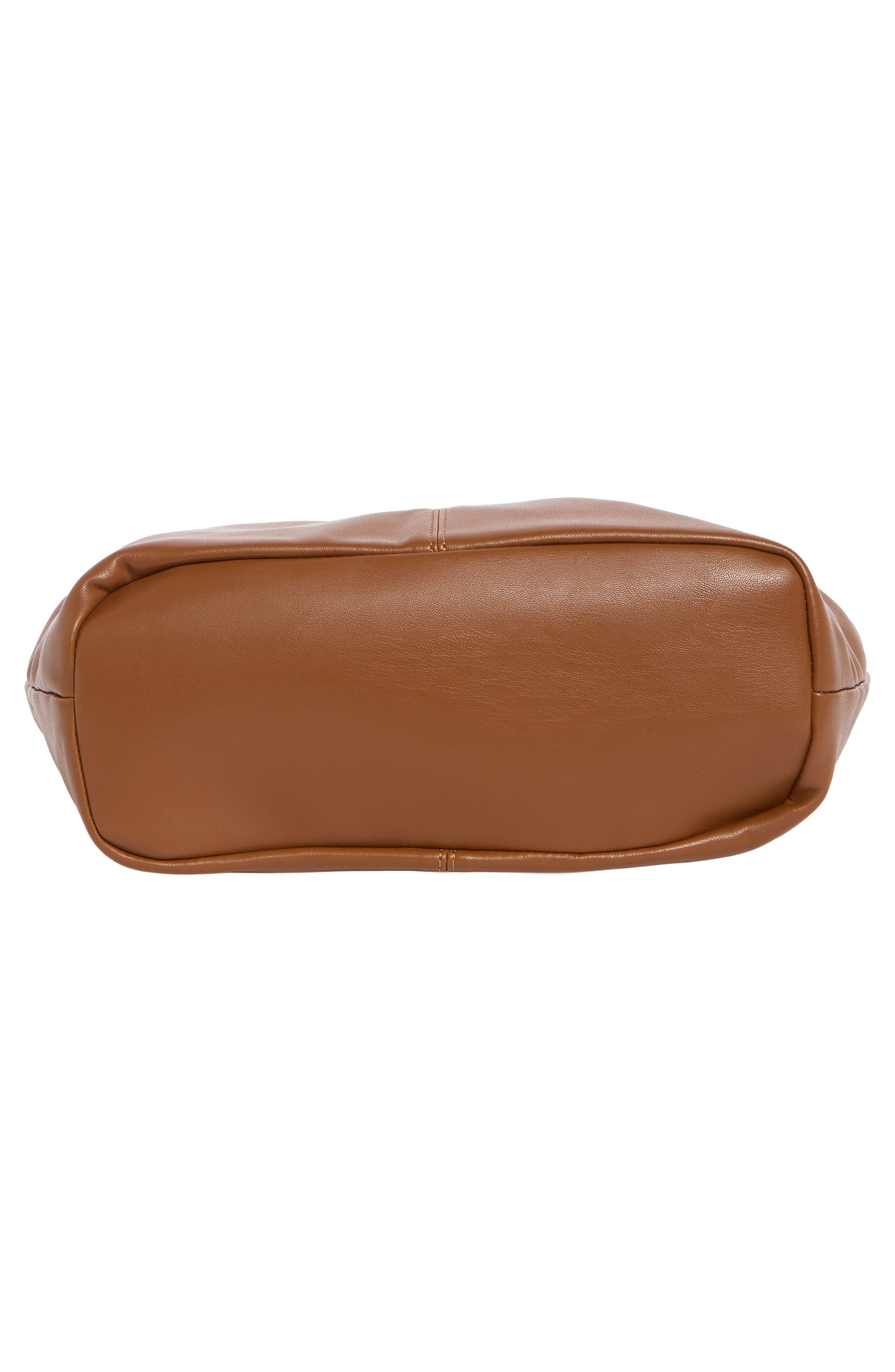 Origami Faux Leather Tote, Alternate, color, COGNAC