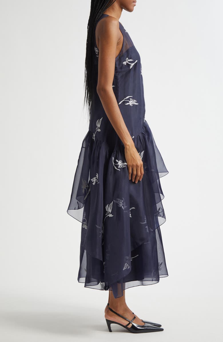 Cinq à Sept Roberta Embroidered Sleeveless Silk Cocktail Dress, Alternate, color,