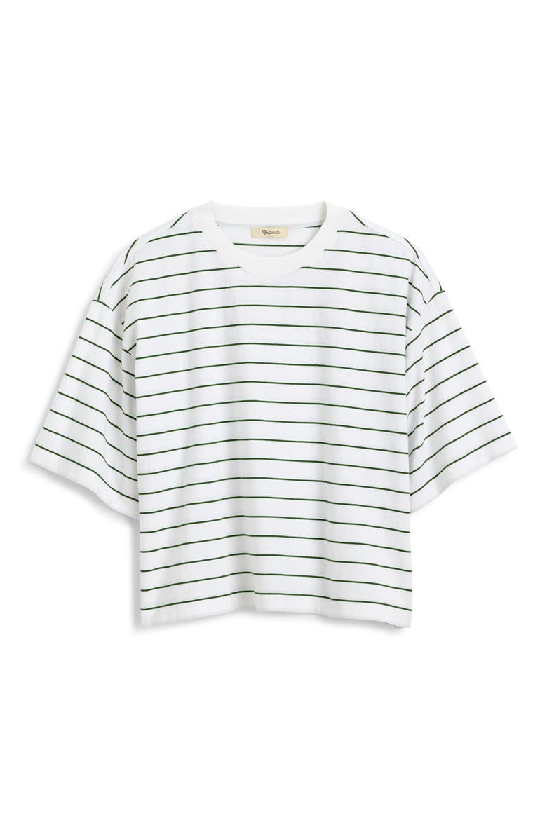 The Boxy Crop Jersey T-Shirt, Alternate, color, FRENCH STRIPE KNITS