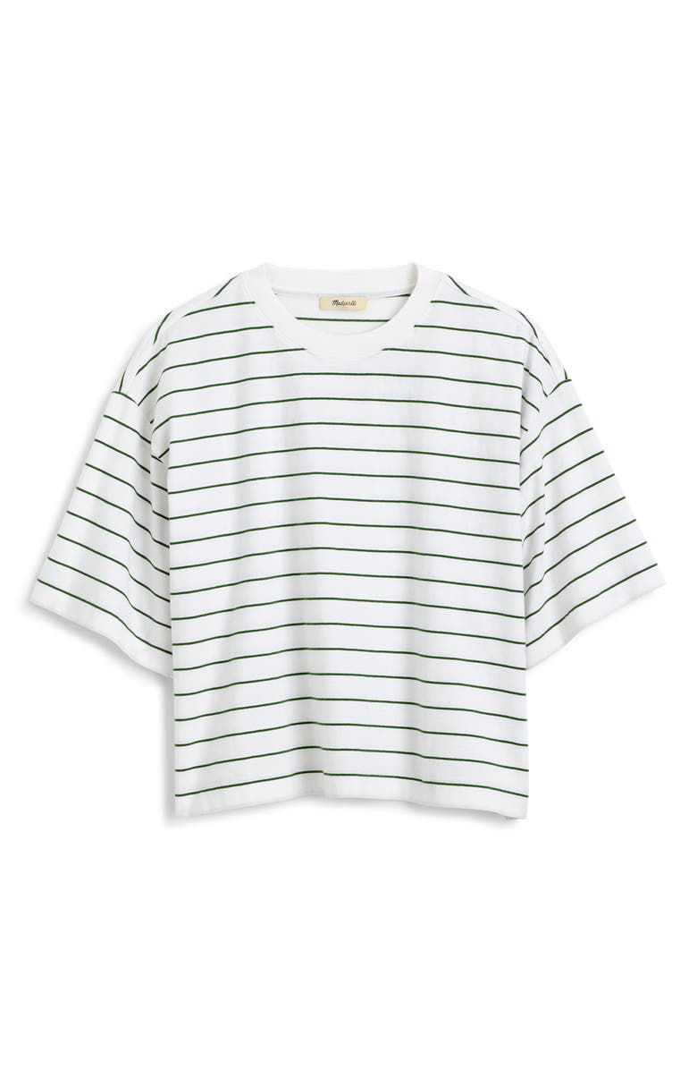 Madewell The Boxy Crop Jersey T-Shirt, Alternate, color, French Stripe Knits