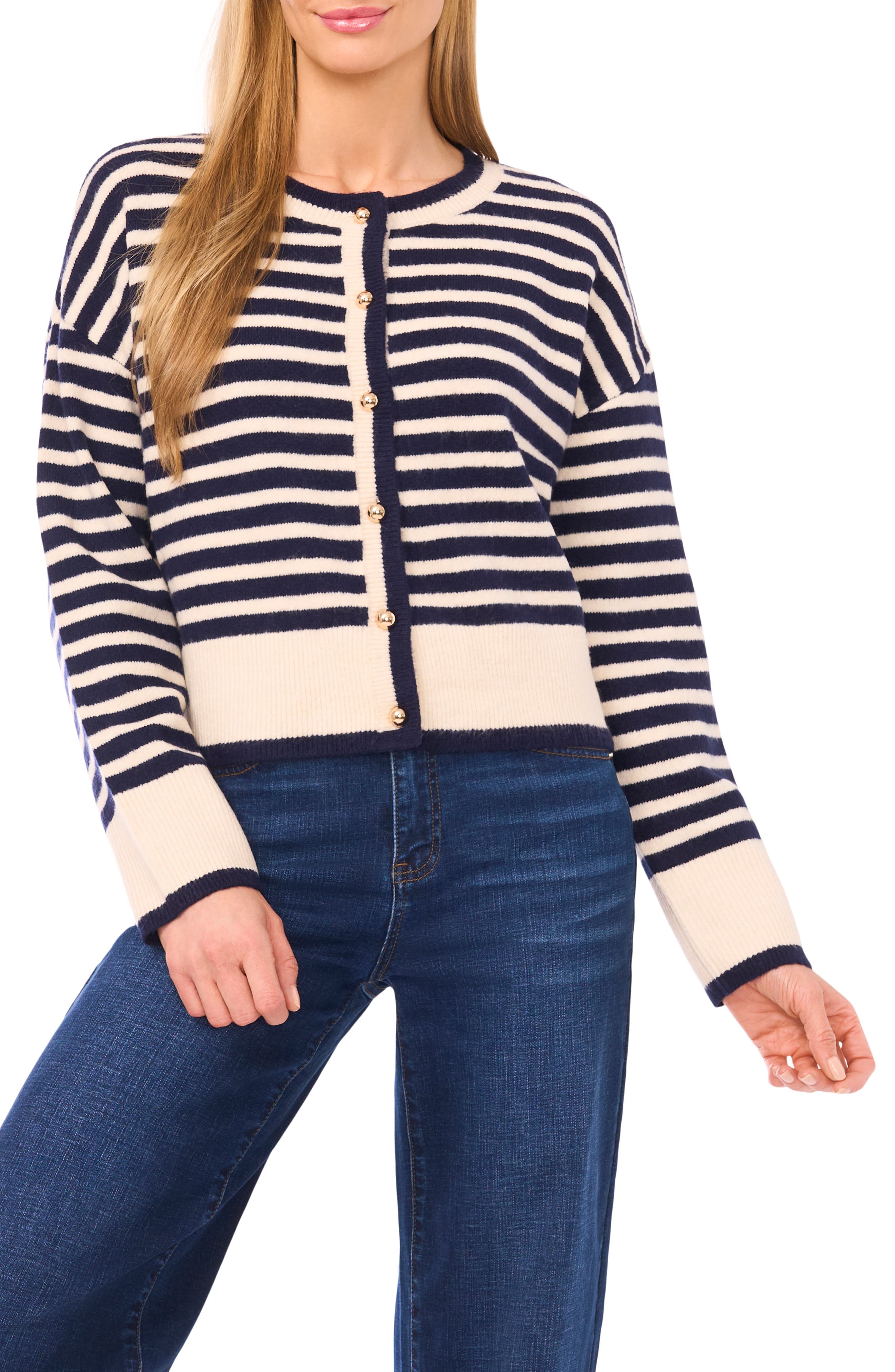 CeCe Stripe Cardigan