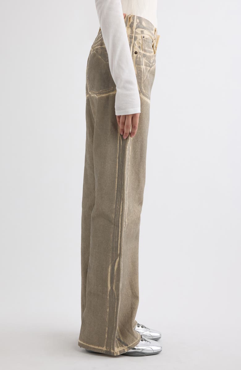 Acne Studios Pentyone Lux Overprint Jeans, Alternate, color, Beige/ Sage Green