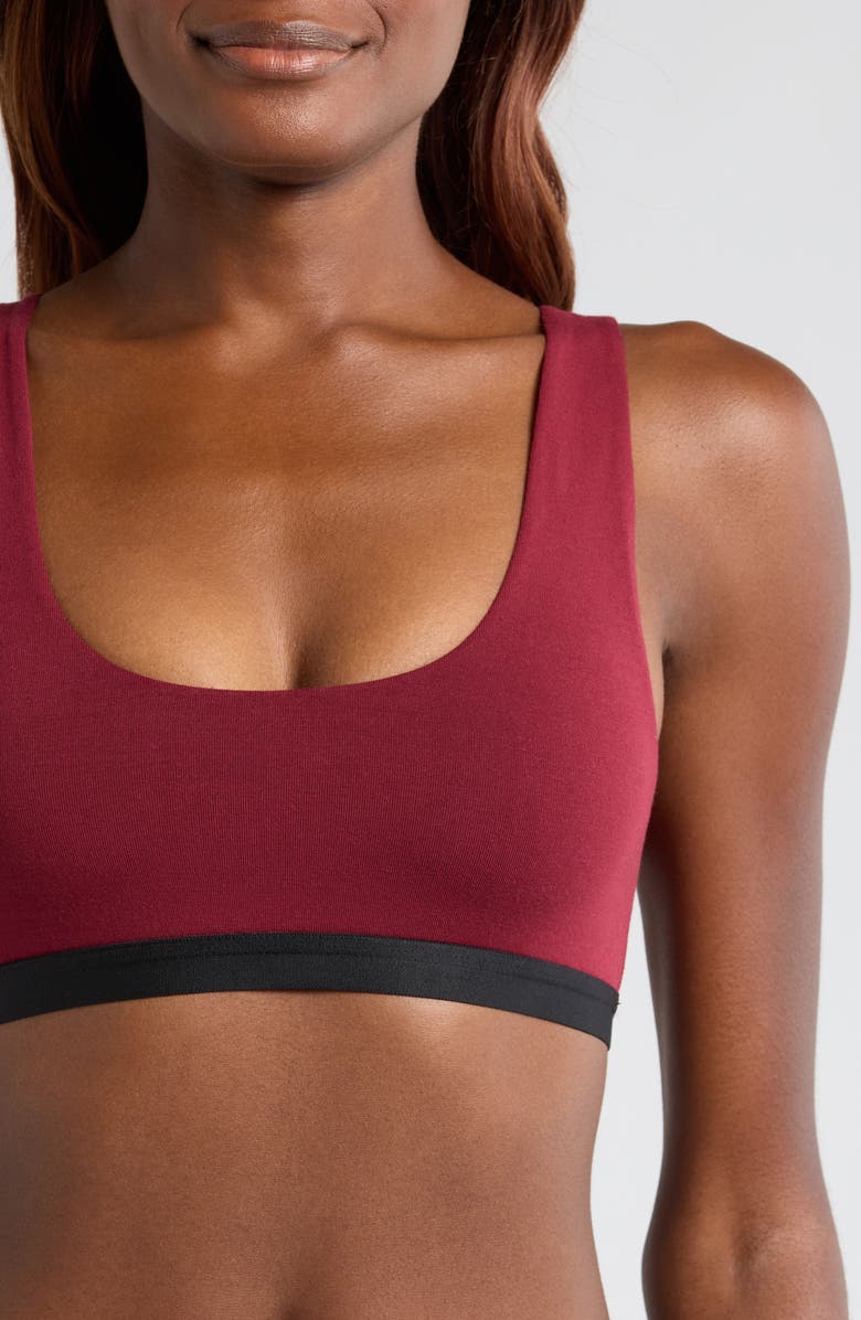 MeUndies Print Bralette, Alternate, color, Cabernet