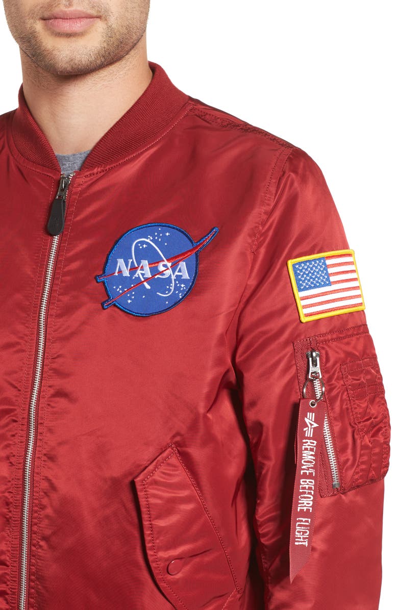 Alpha Industries Lightweight NASA L-2B Bomber Jacket, Alternate, color, 