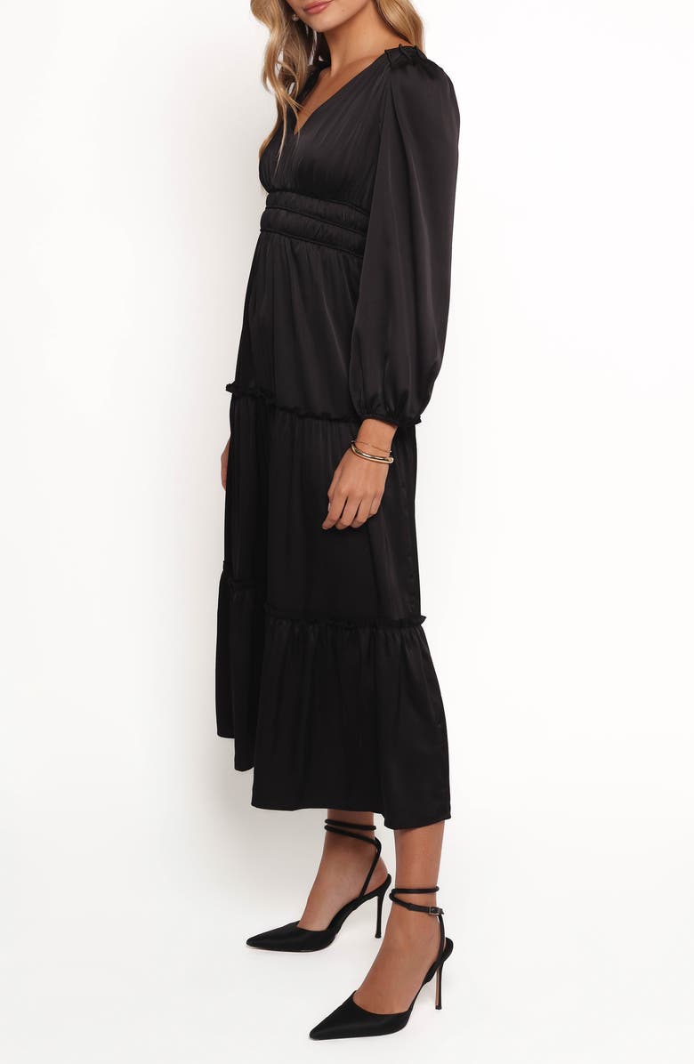 Petal & Pup Rowen Long Sleeve Satin Midi Dress, Alternate, color,