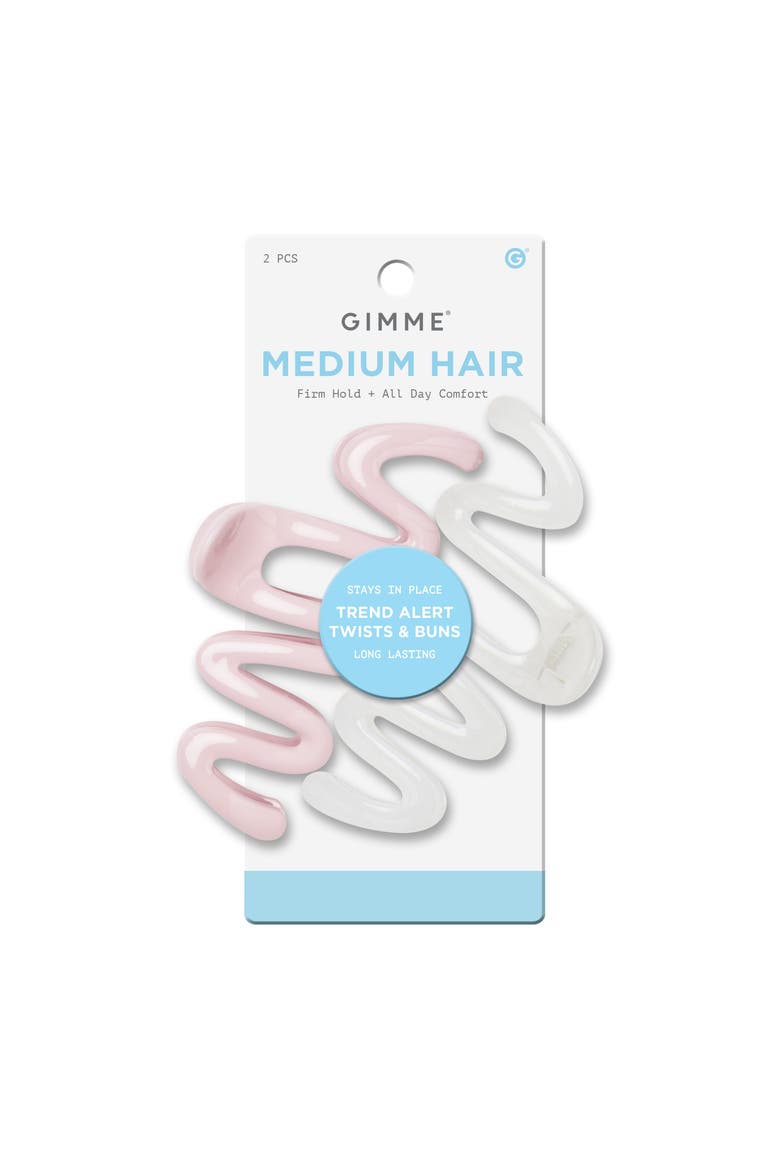 Medium Squiggle Claw Clip, Main, color, Pink