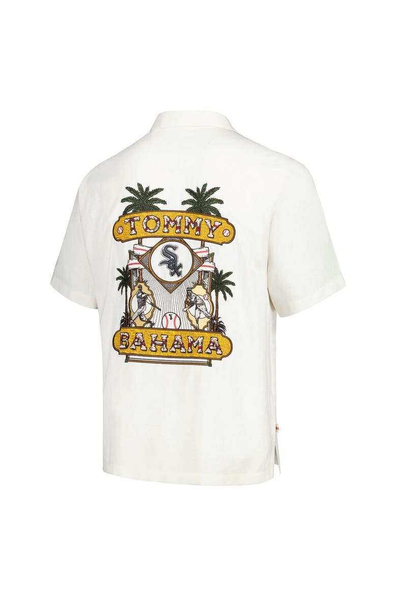 Men's Tommy Bahama White Chicago White Sox Pitcher's Paradiso Button-Up Camp Shirt, Alternate, color, White