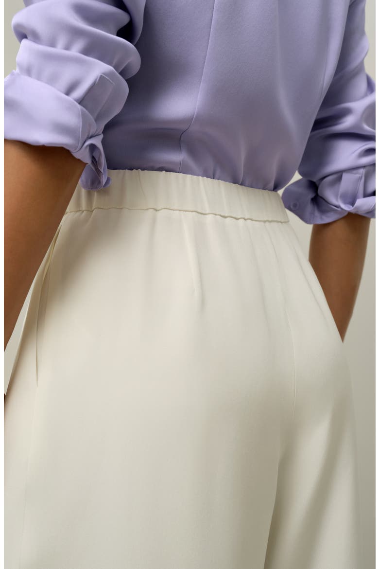 Women's Heavy-Weight Silk Crepe Wide-Leg Pants, Alternate, color, Natural White