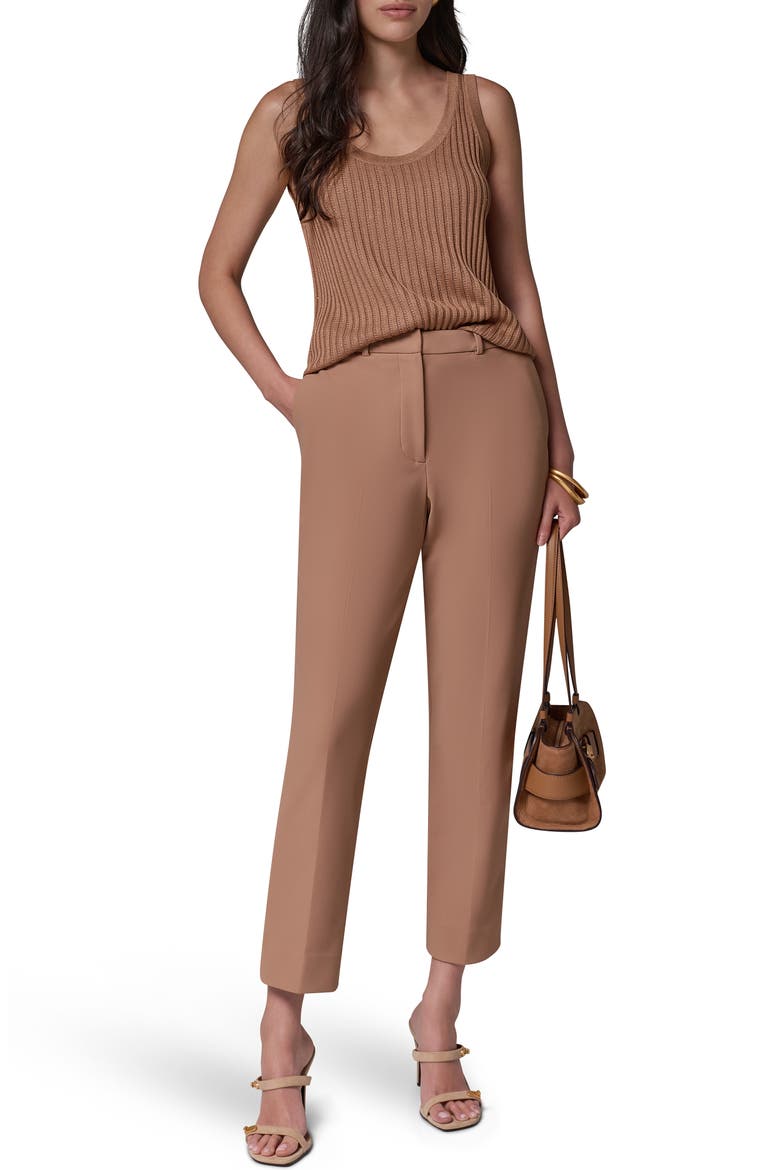 Flat Front Ankle Pants, Alternate, color, CAMEL