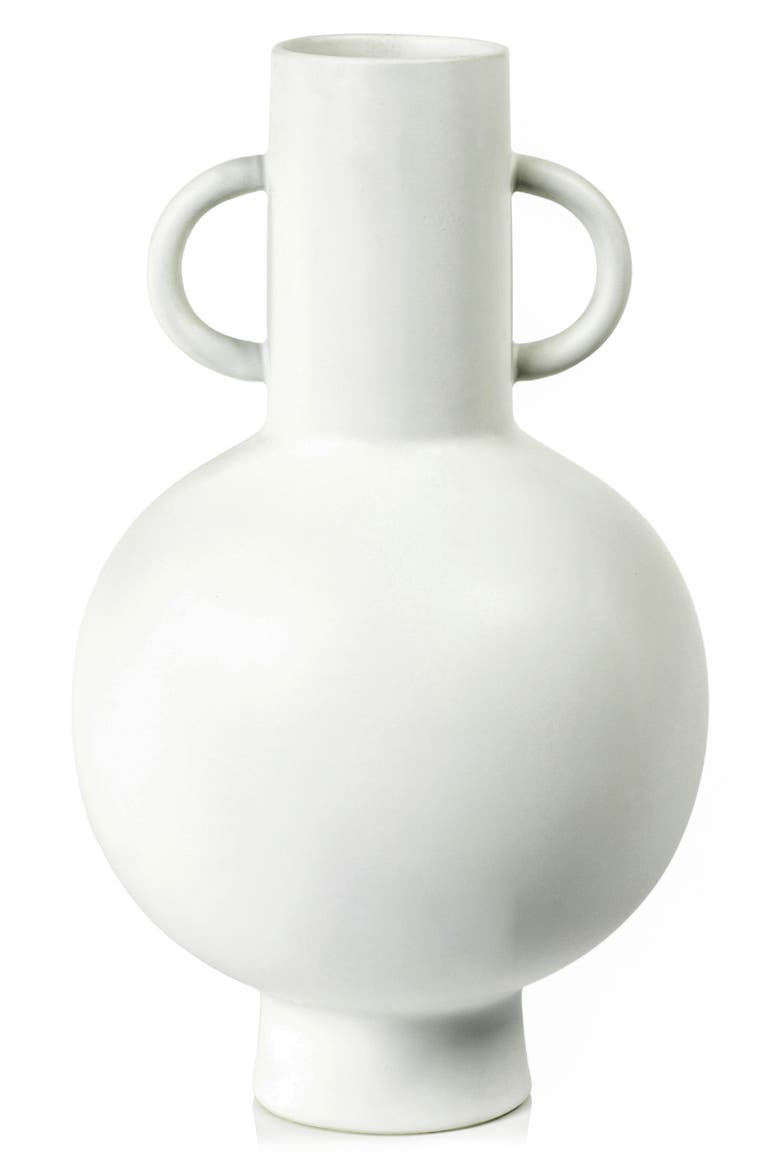 Avesta Stoneware Vase, Main, color, WHITE