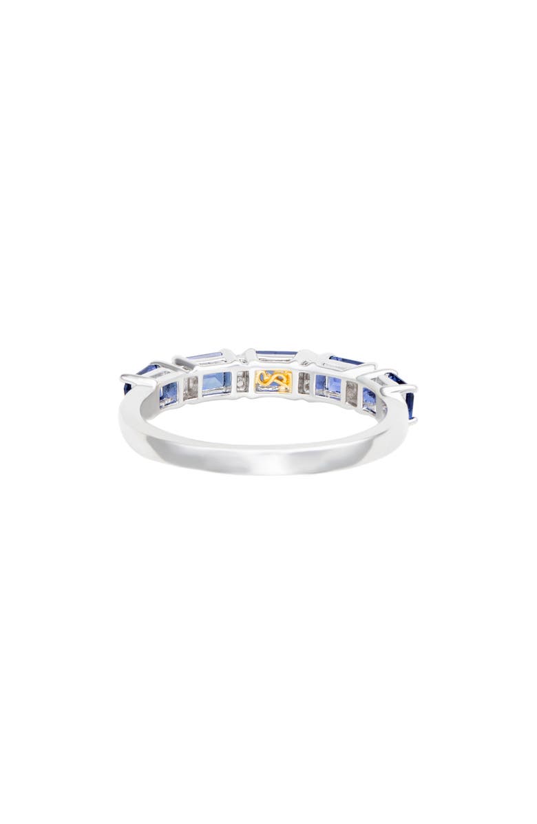 SUZY LEVIAN Sterling Silver Sapphire & Lab Grown White Sapphire & Diamond Accent Half Band Ring, Alternate, color, Blue