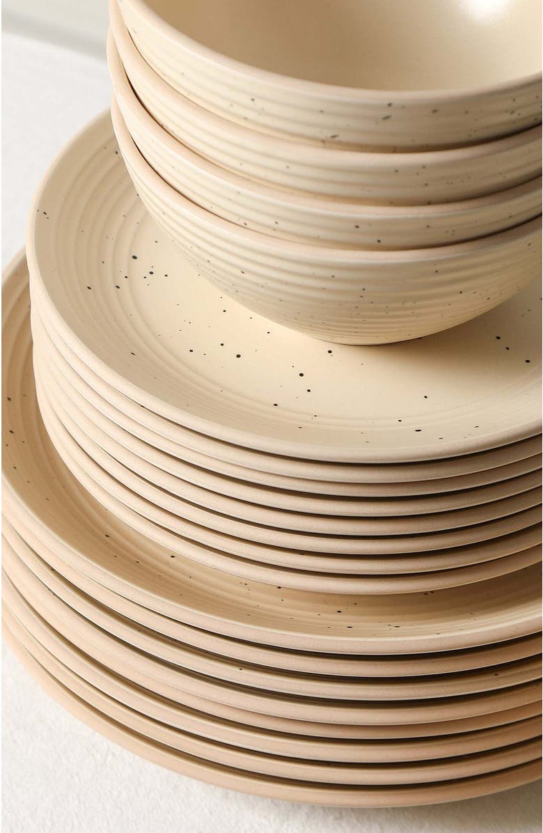 Stone Lain Lauren Stoneware 16-Piece Dinnerware Set, Alternate, color, Beige
