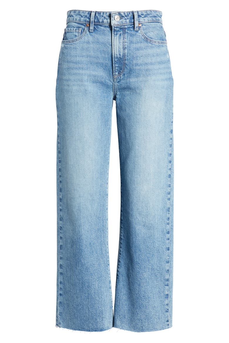 Leenah Raw Hem Wide Leg Jeans, Alternate, color, HENNA