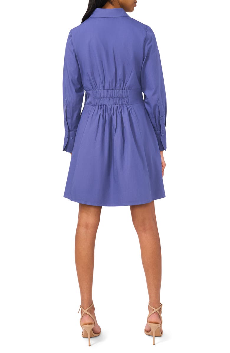 Halogen<sup>®</sup> Long Sleeve Cotton Fit & Flare Shirtdress, Alternate, color, Indigo