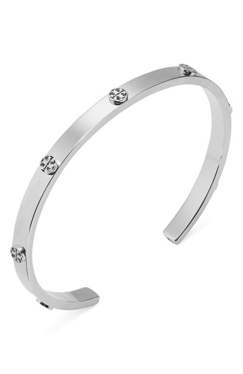 Tory Burch Miller Stud Thin Cuff Bracelet In Metallic