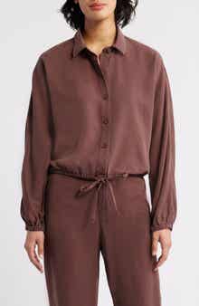 Cloth & Stone Tie Hem Twill Button-Up Shirt